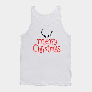 Merry Christmas deer antlers Tank Top